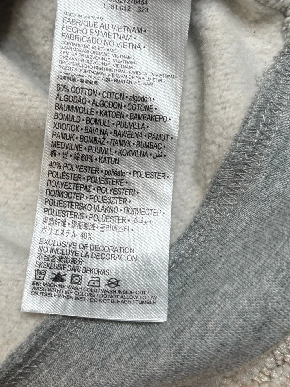 NIKE Kids Fleece Graphic Pullover Hoodie Youth Boys Size 5-6 Years Heather Grey